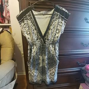 Black and white short dress